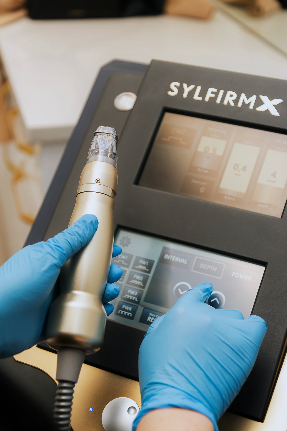 The Sylfirm X dual-wave RF microneedling platform at BioPlus, available at both Burnaby and Richmond.