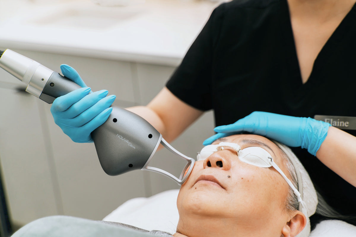 Eye protection in place ahead of laser delivery